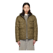 Khaki Re-Engineered Hooded Spey Quilted Jacket