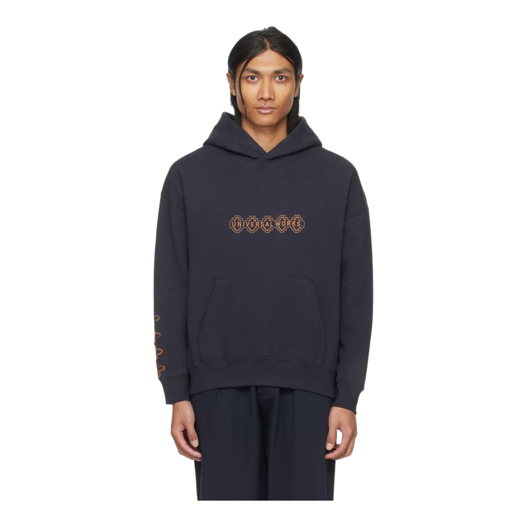 Navy Printed Hoodie