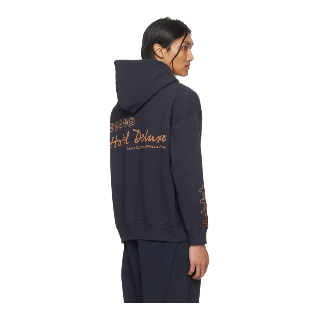 Navy Printed Hoodie