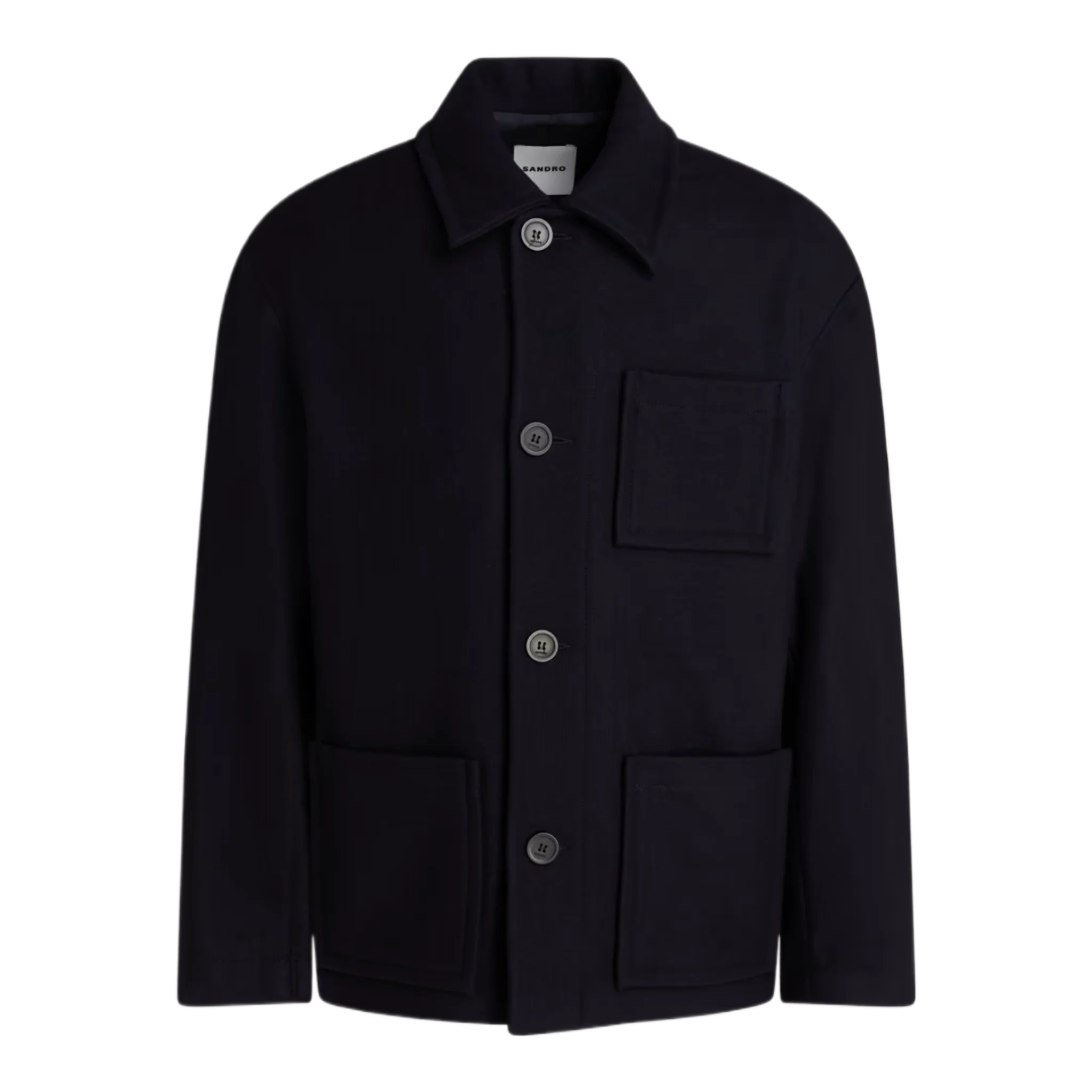 Wool-blend gabardine overshirt