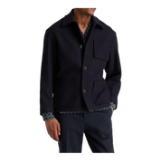 Wool-blend gabardine overshirt