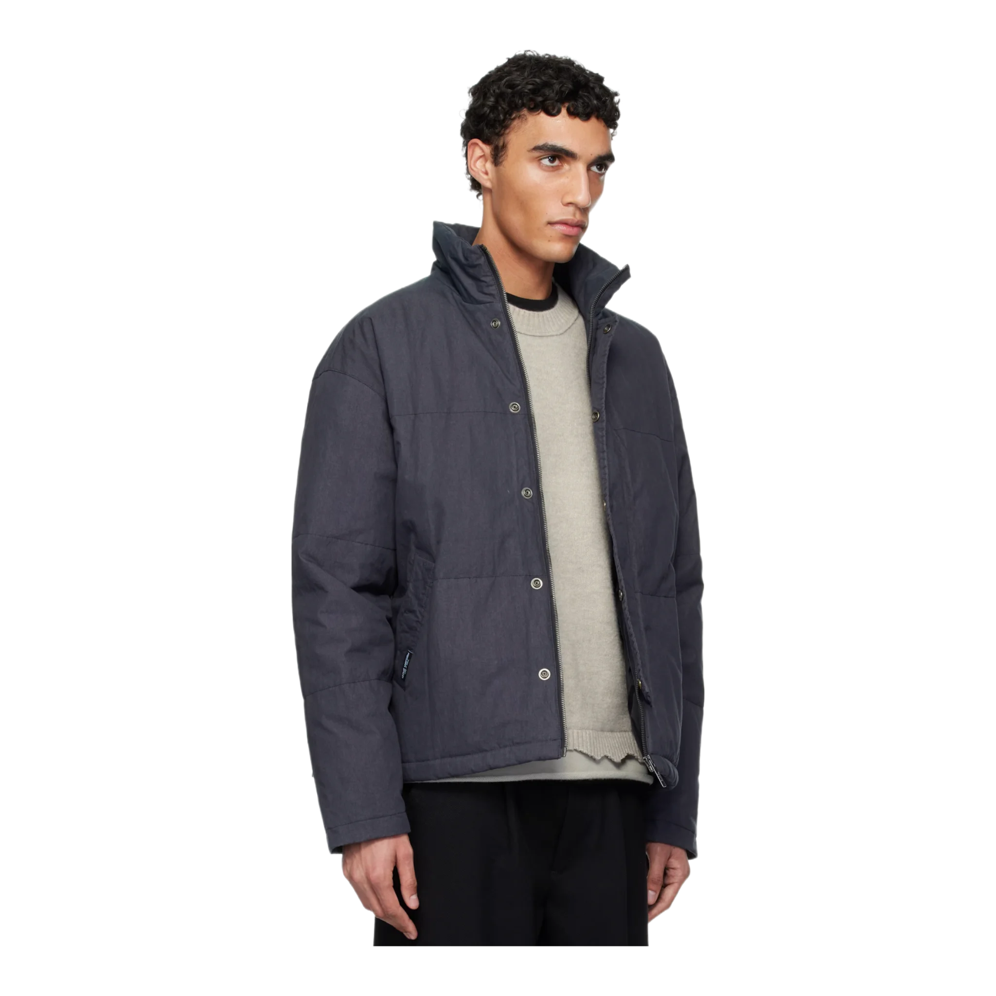 Gray Indigo-Dyed Down Jacket