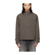 Brown Crop Hoodie Mill Parka