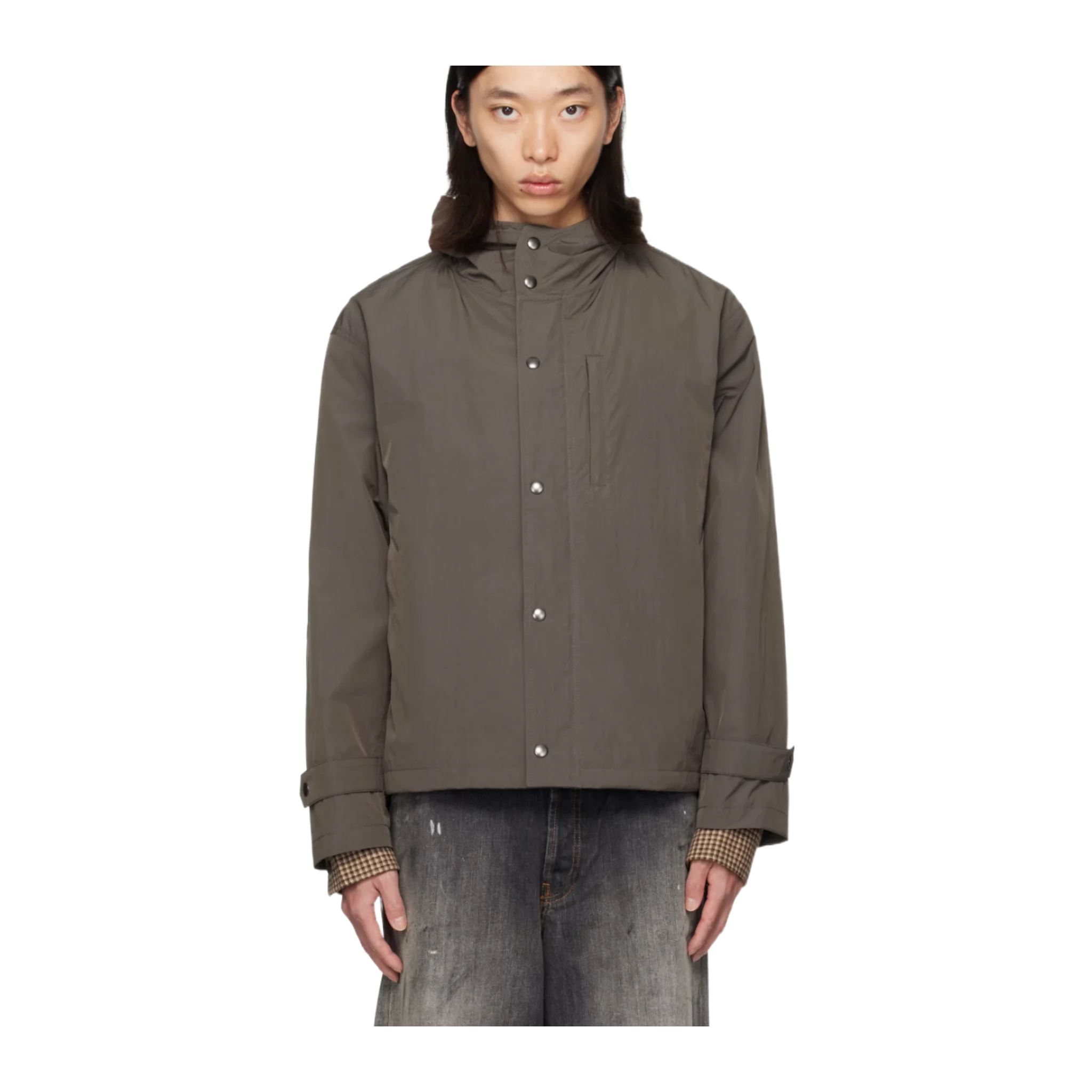 Brown Crop Hoodie Mill Parka