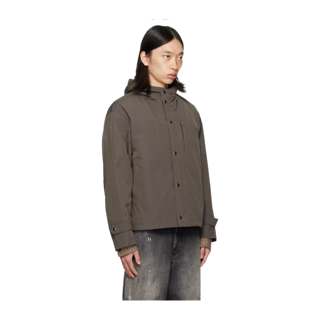 Brown Crop Hoodie Mill Parka