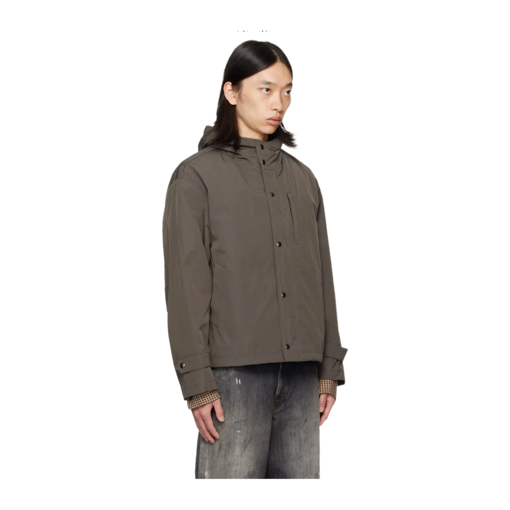 Brown Crop Hoodie Mill Parka