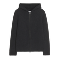 Koji Knitted Full Zip Hoodie Black Melange