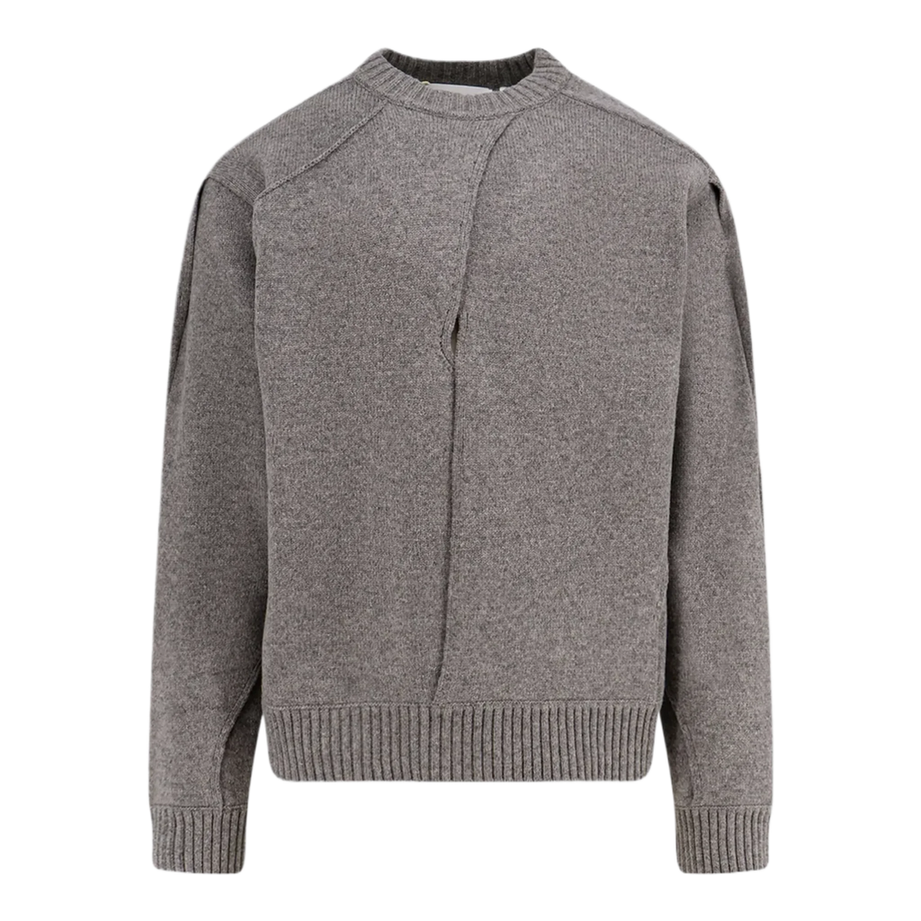 Wool blend sweater with overlapping panels