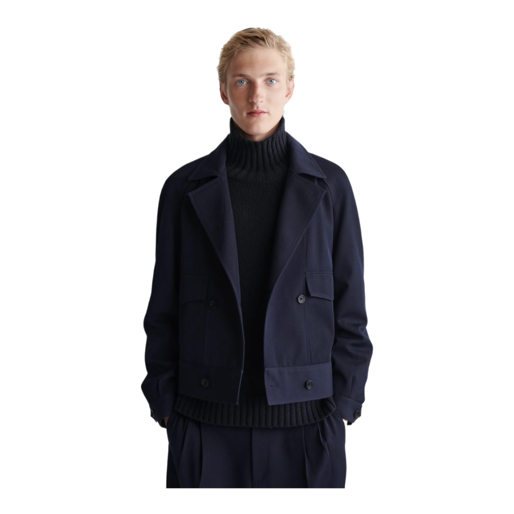 WOOL-BLEND DOUBLE-BREASTED JACKET