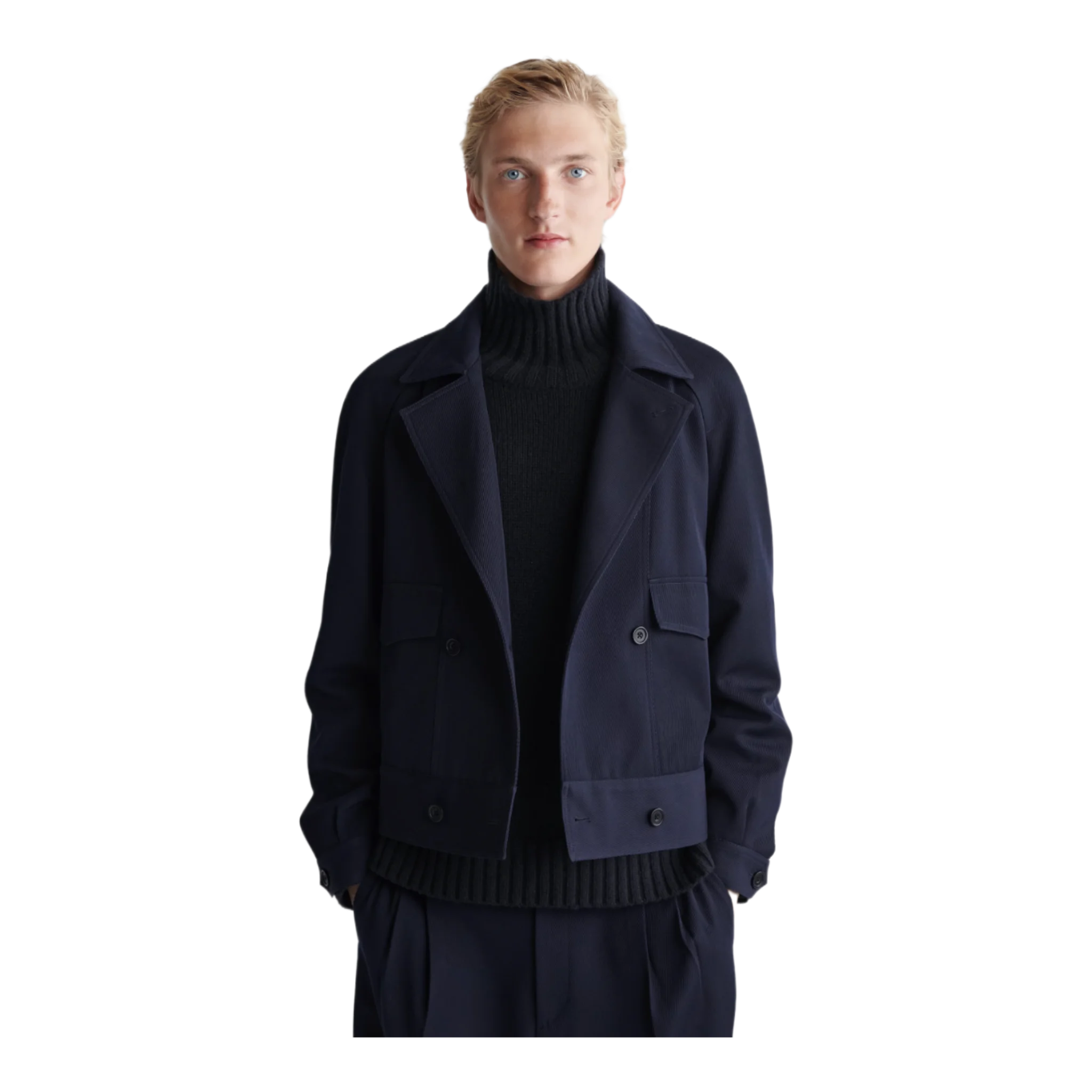 WOOL-BLEND DOUBLE-BREASTED JACKET