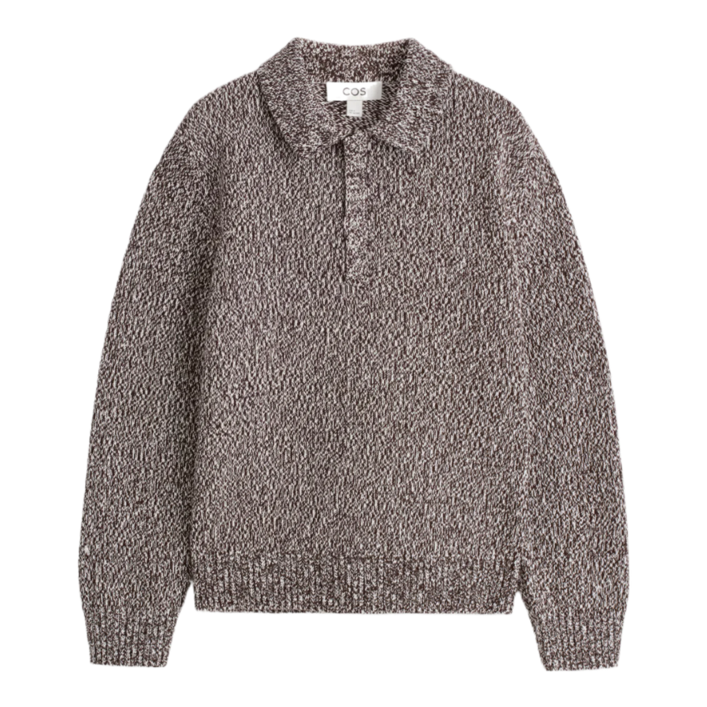 WOOL-BLEND HALF-ZIP POLO JUMPER