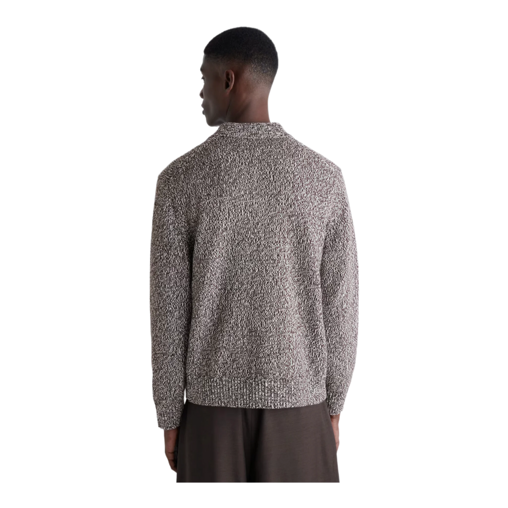 WOOL-BLEND HALF-ZIP POLO JUMPER