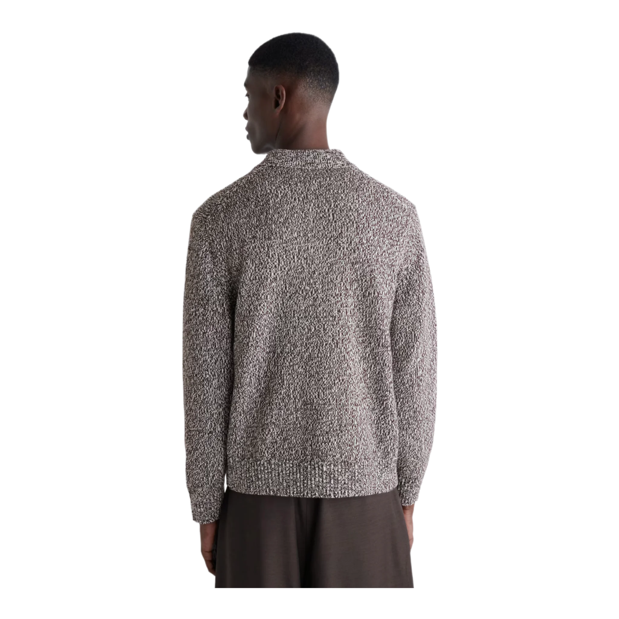 WOOL-BLEND HALF-ZIP POLO JUMPER
