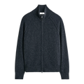 CASHMERE FUNNEL-NECK ZIP-UP CARDIGAN