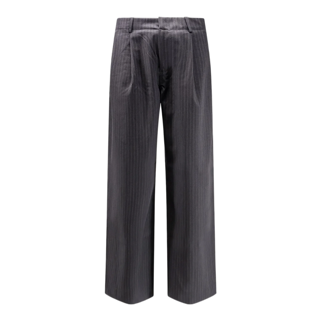 Wool blend pinstriped trousers