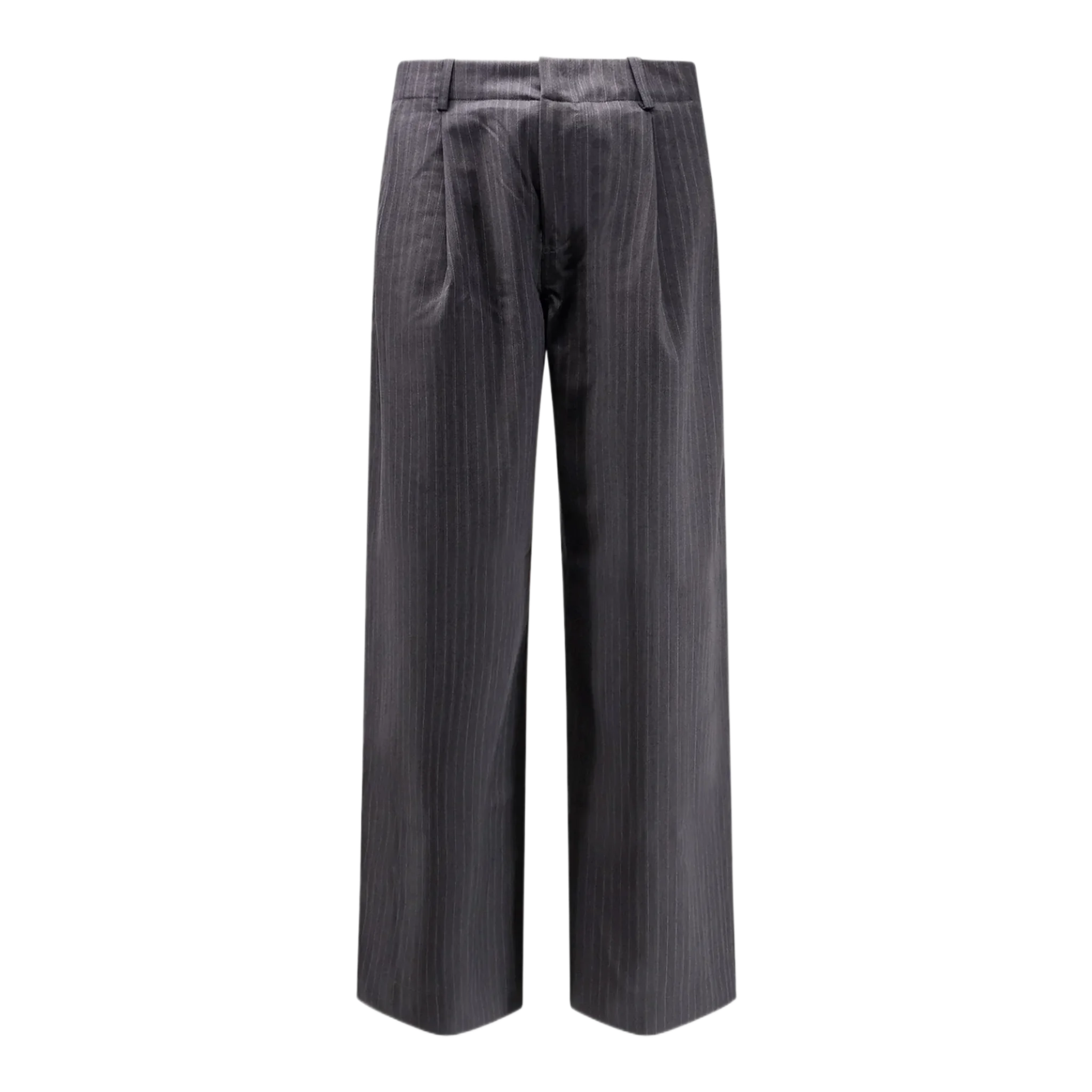 Wool blend pinstriped trousers