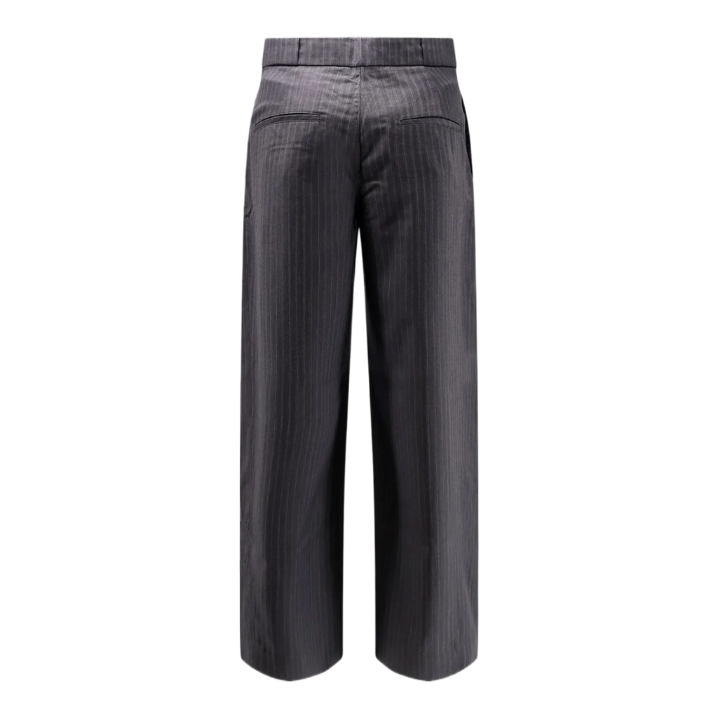 Wool blend pinstriped trousers