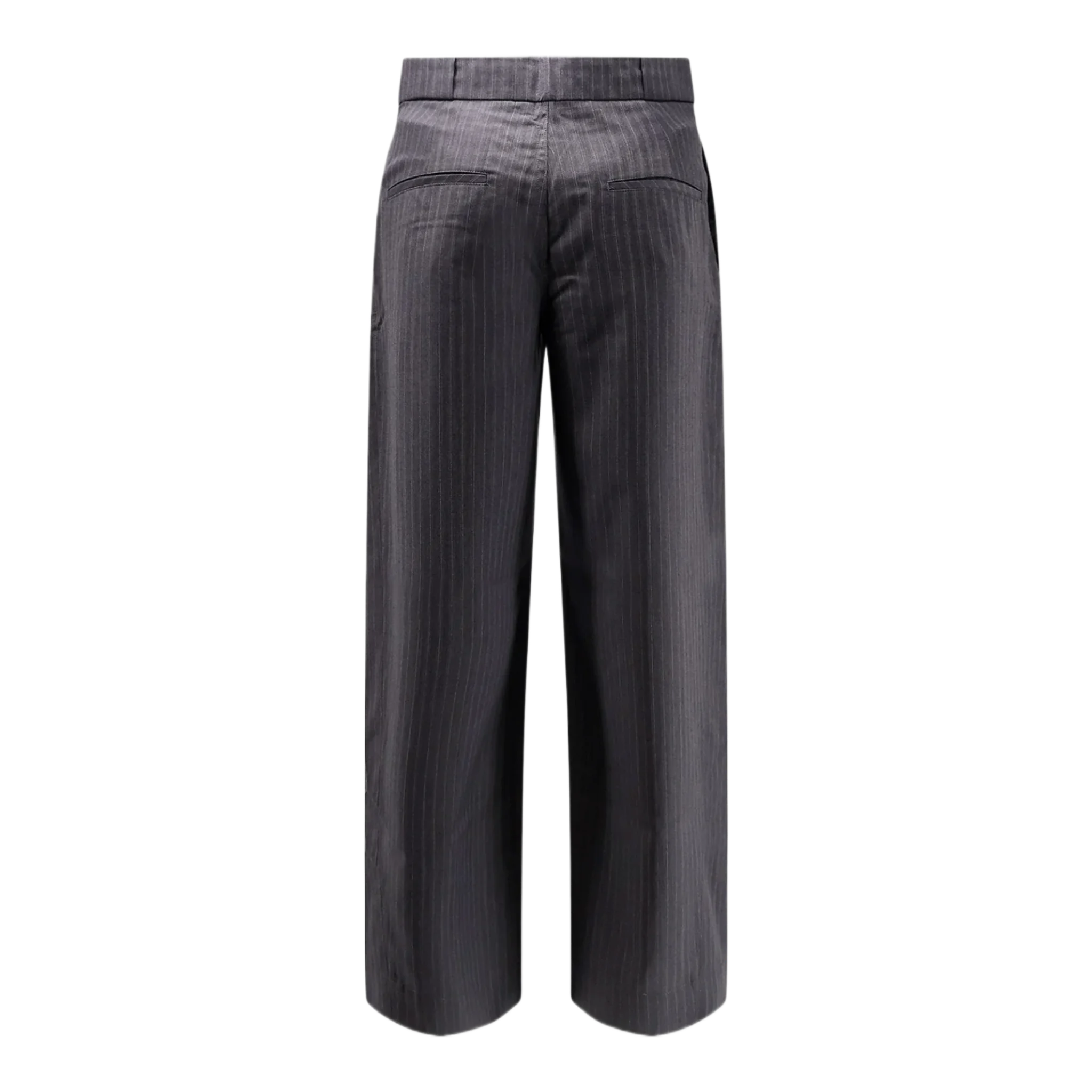 Wool blend pinstriped trousers