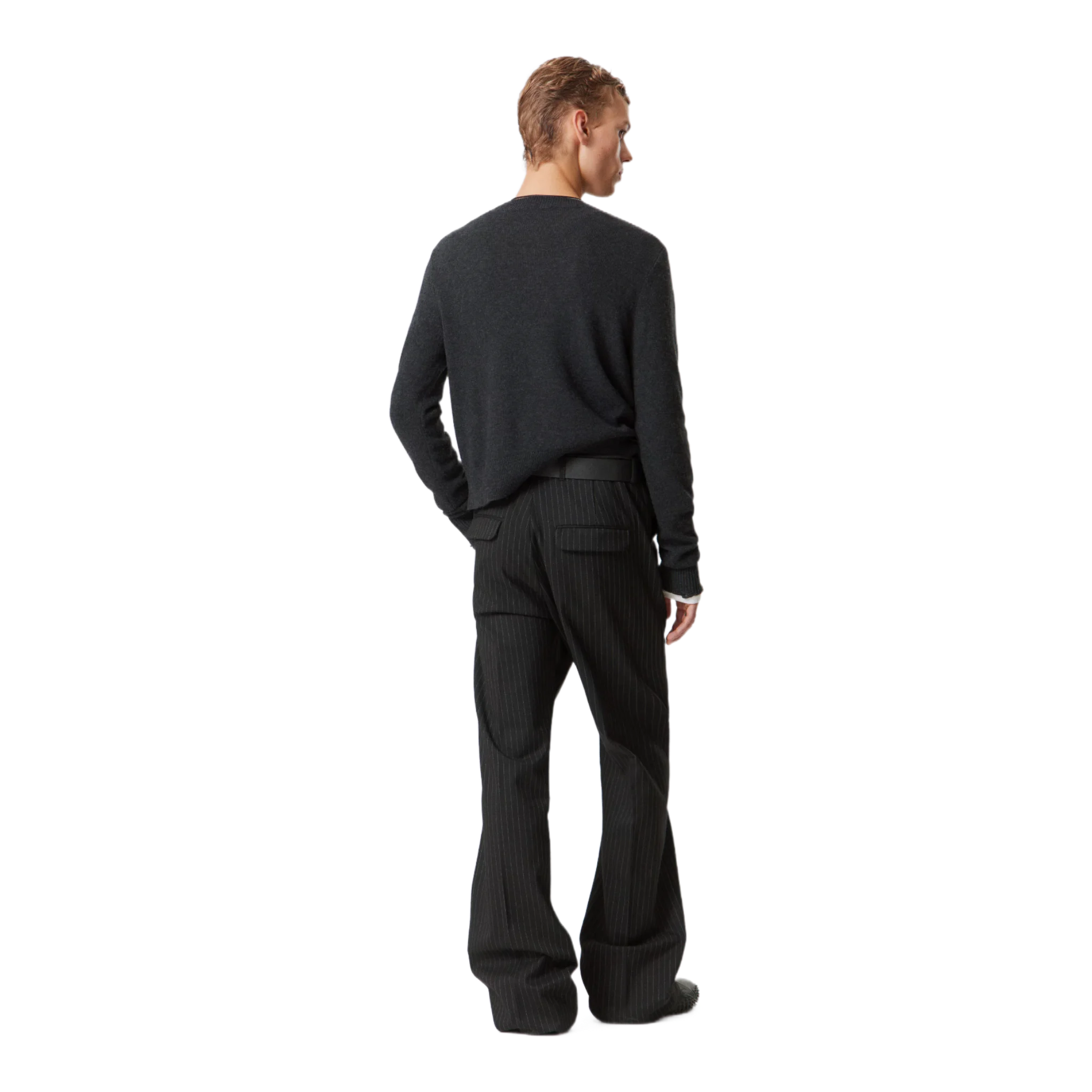RELAXED PINSTRIPED SUITING TROUSERS