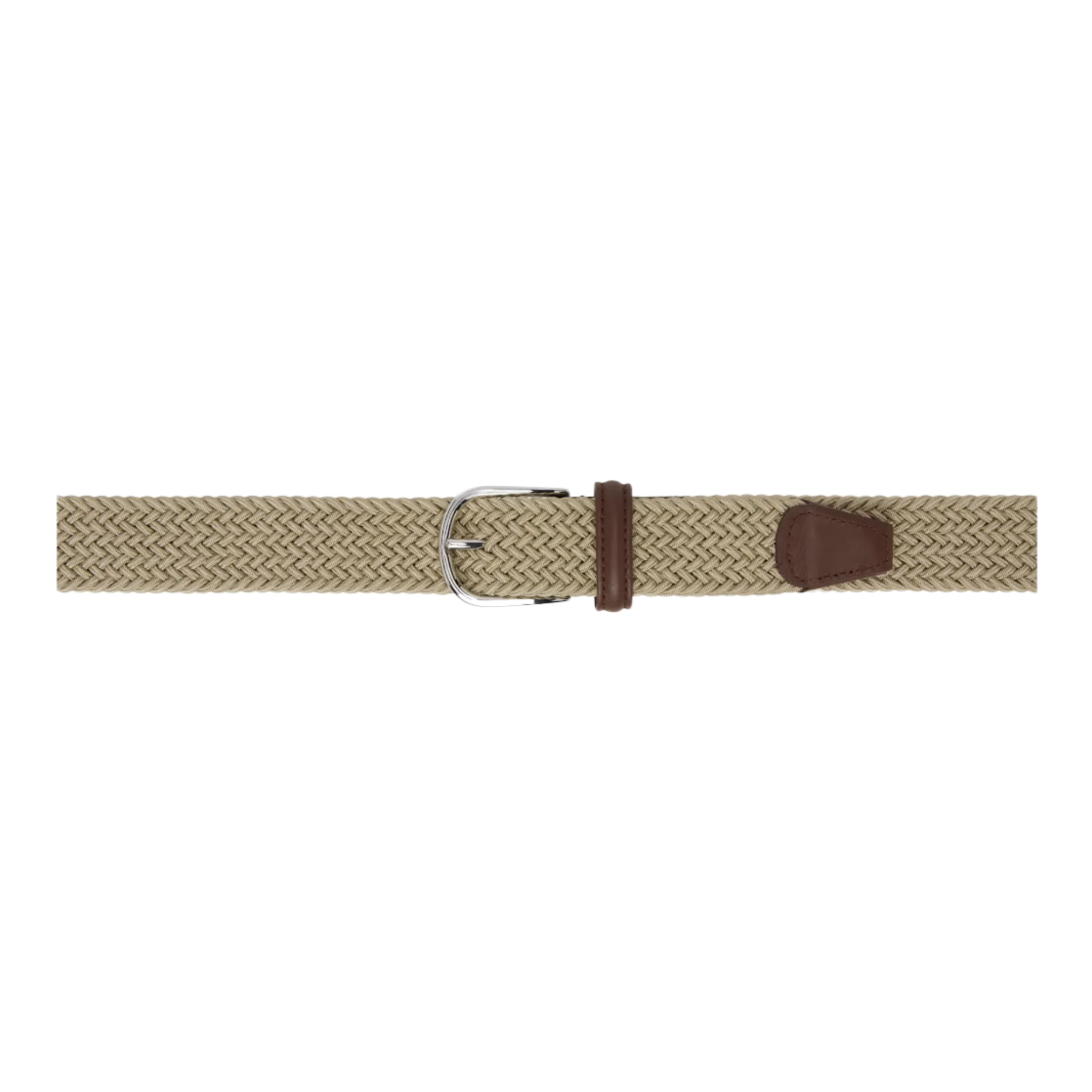 Beige Classic Plain Elastic Woven Belt