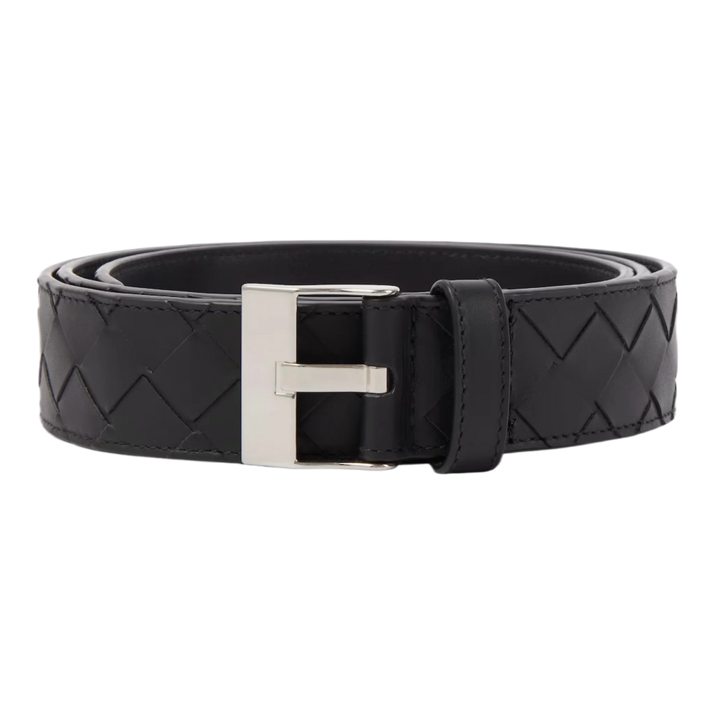 Intrecciato leather belt