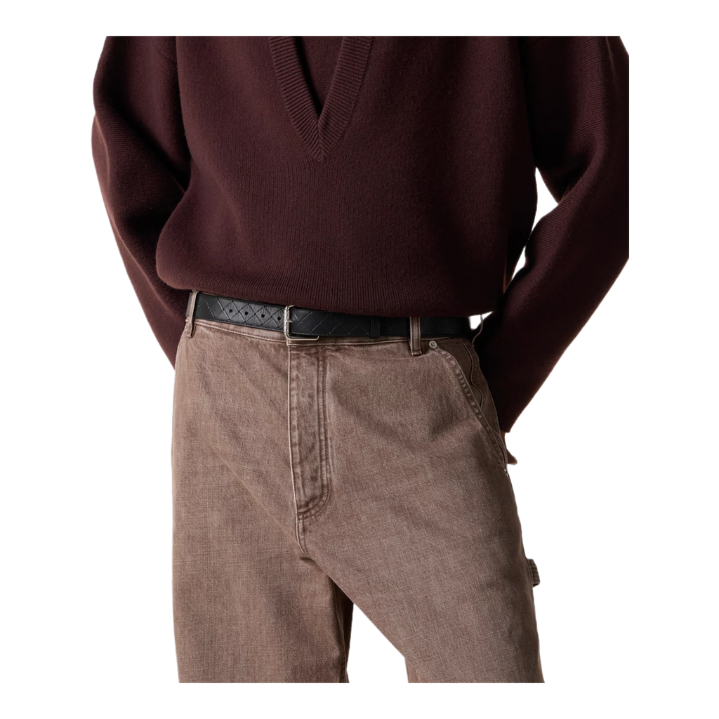 Intrecciato leather belt
