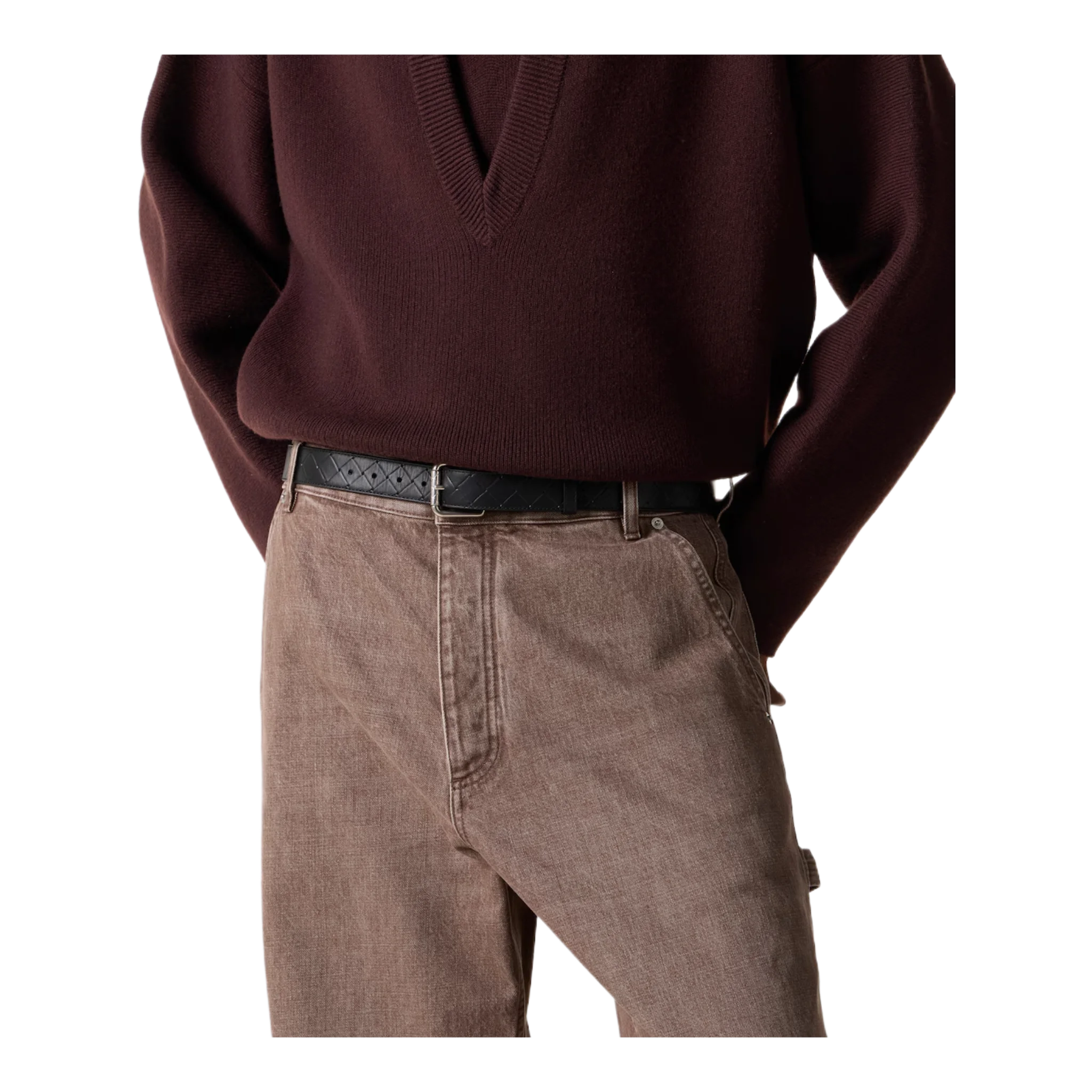 Intrecciato leather belt