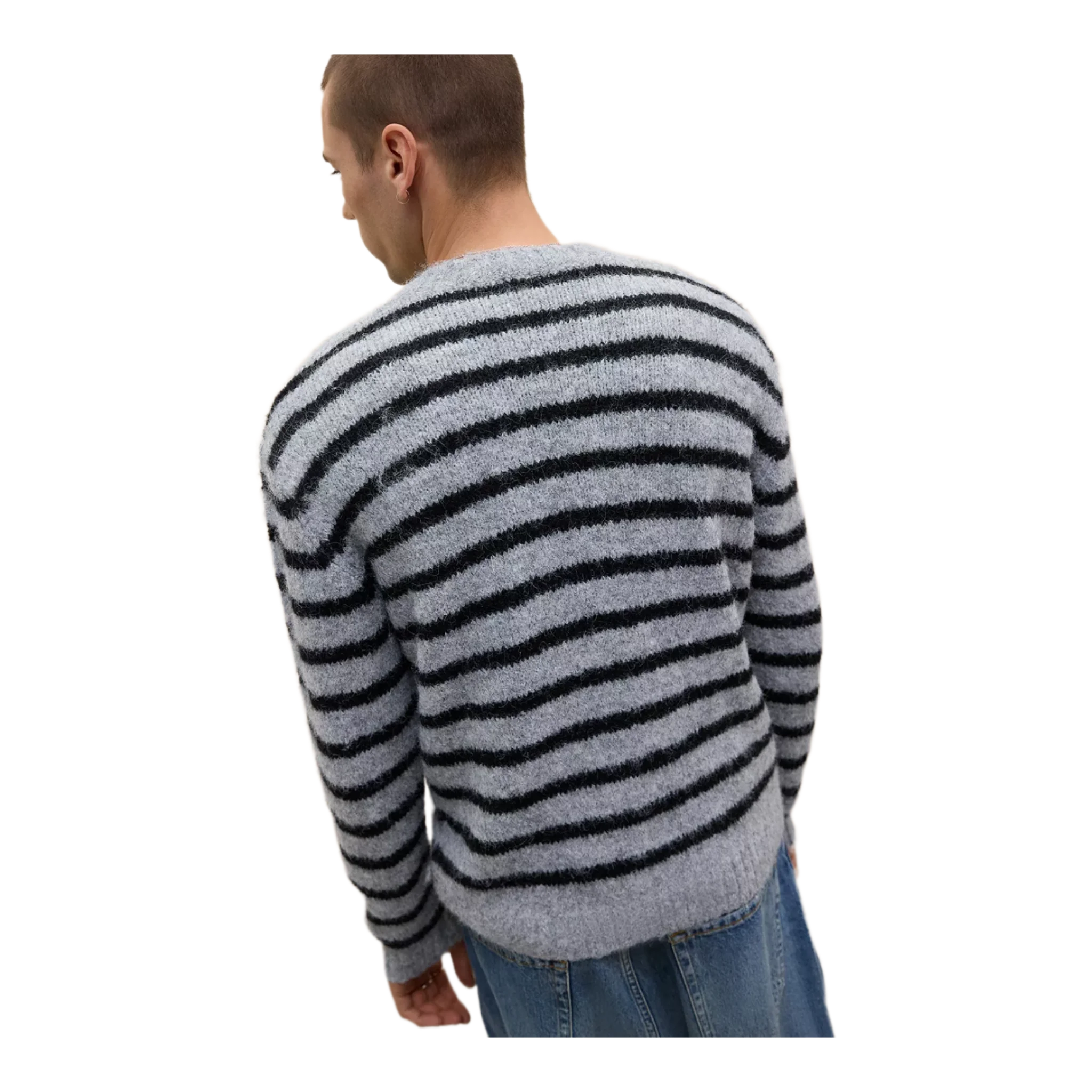 Grey & Black Stripe Jumper