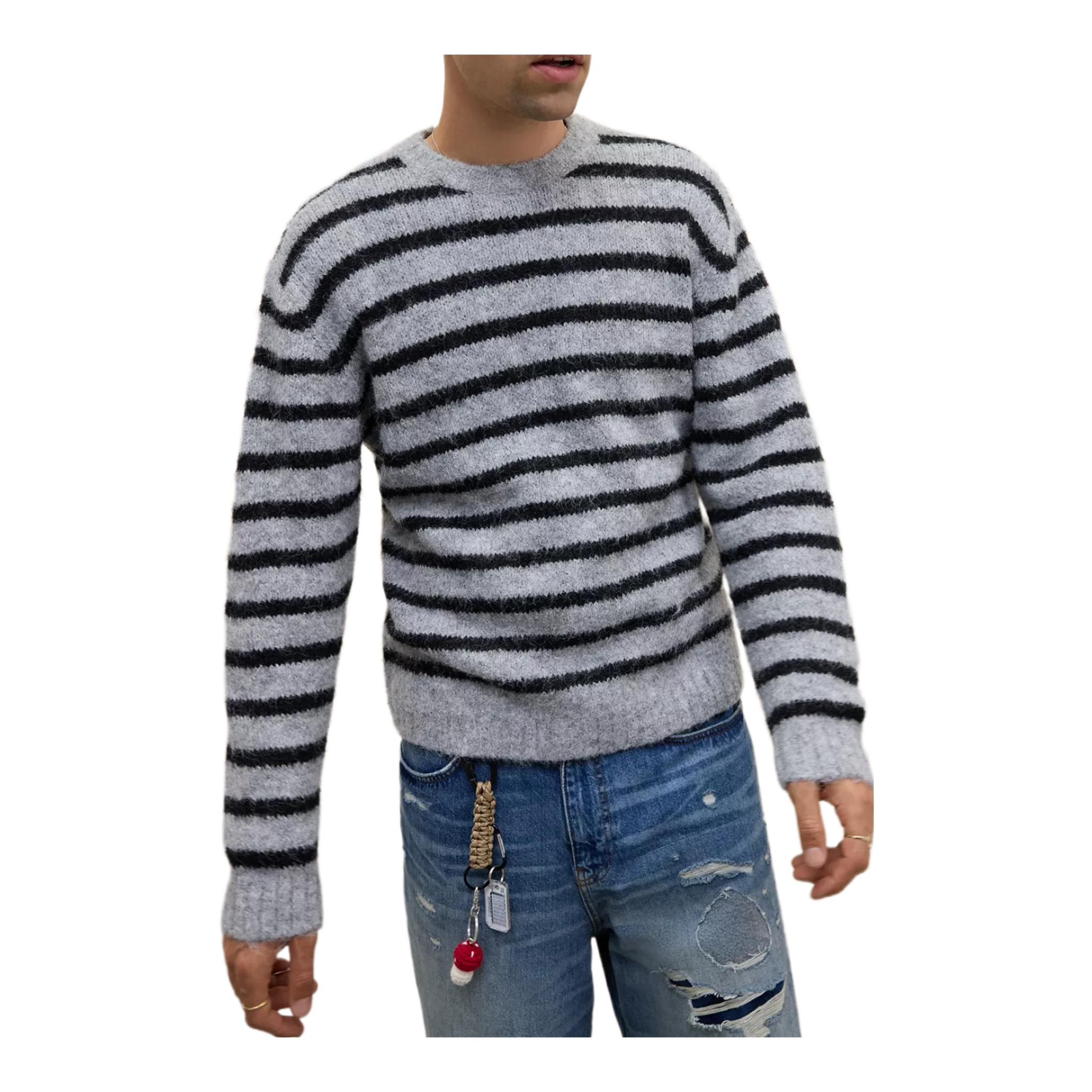 Grey & Black Stripe Jumper