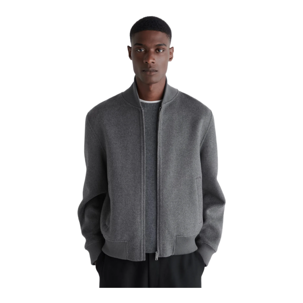 DOUBLE-FACED WOOL BOMBER JACKET