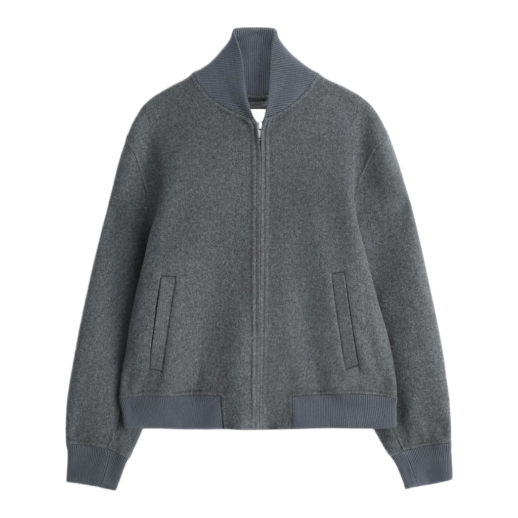 DOUBLE-FACED WOOL BOMBER JACKET