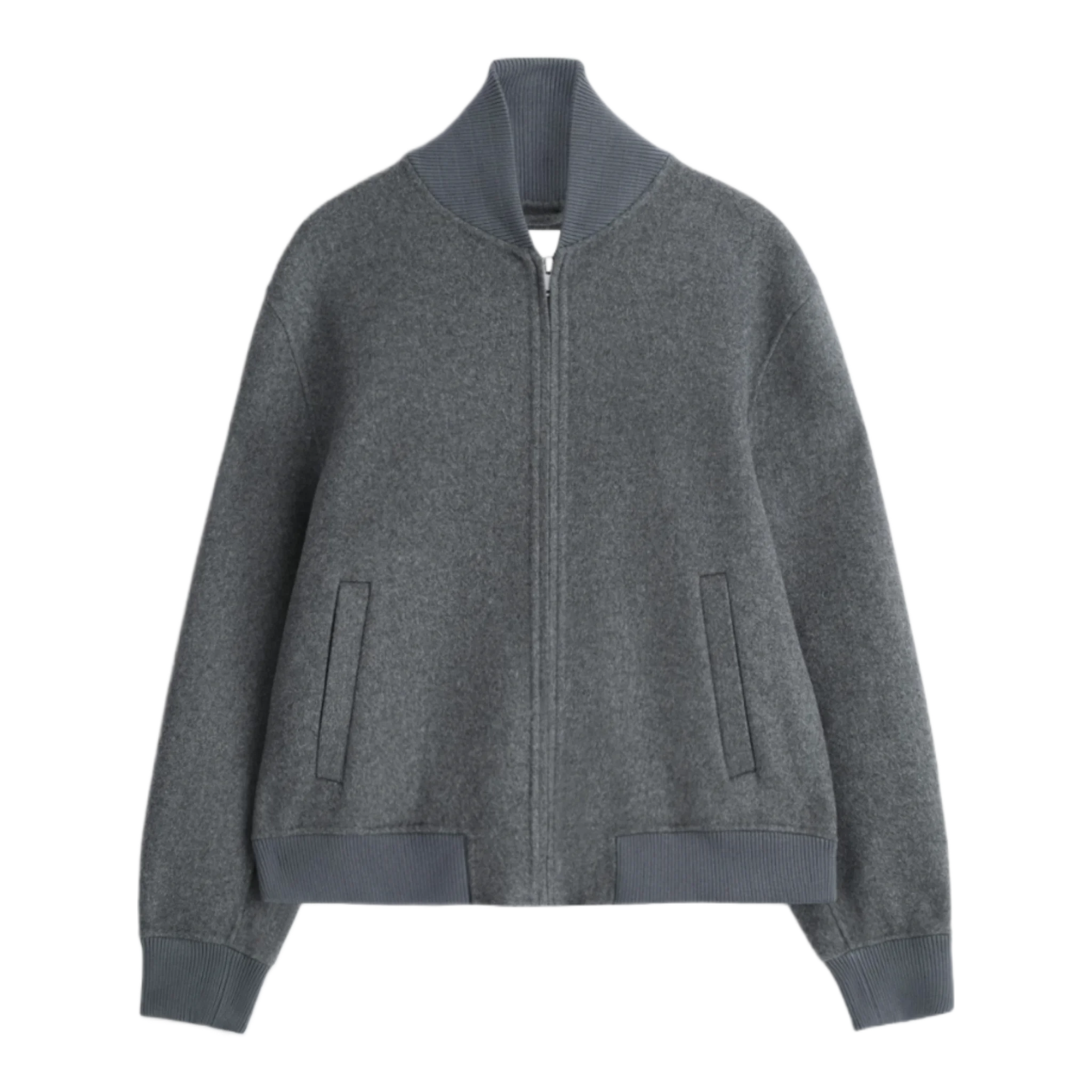 DOUBLE-FACED WOOL BOMBER JACKET
