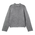 KNITTED TWO-TONE WOOL BLEND SWEATER