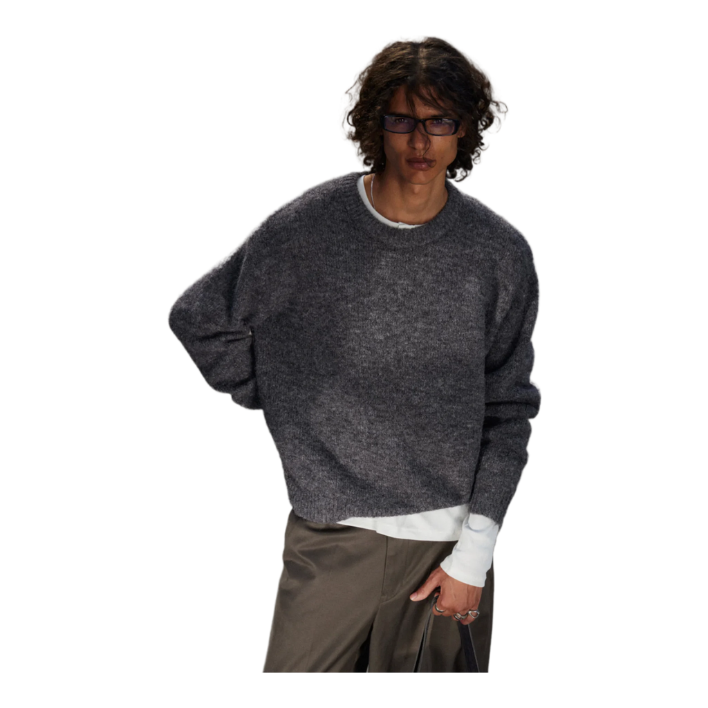 REGULAR KNITTED WOOL-BLEND SWEATER
