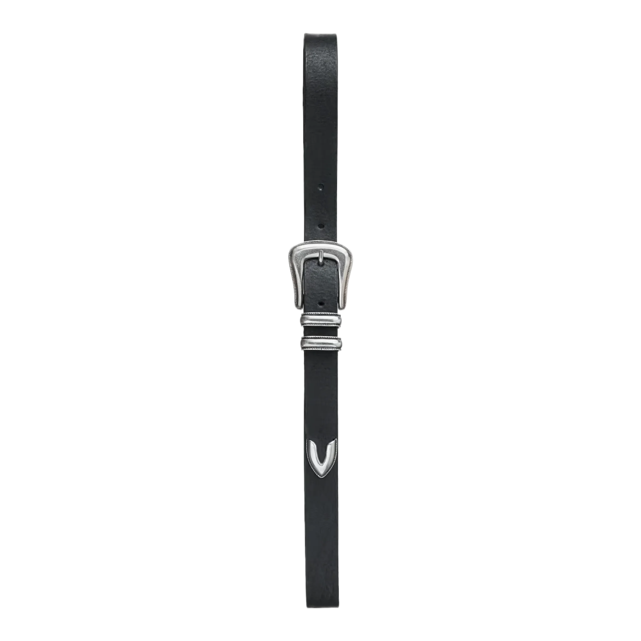 Western Silver Belt Black