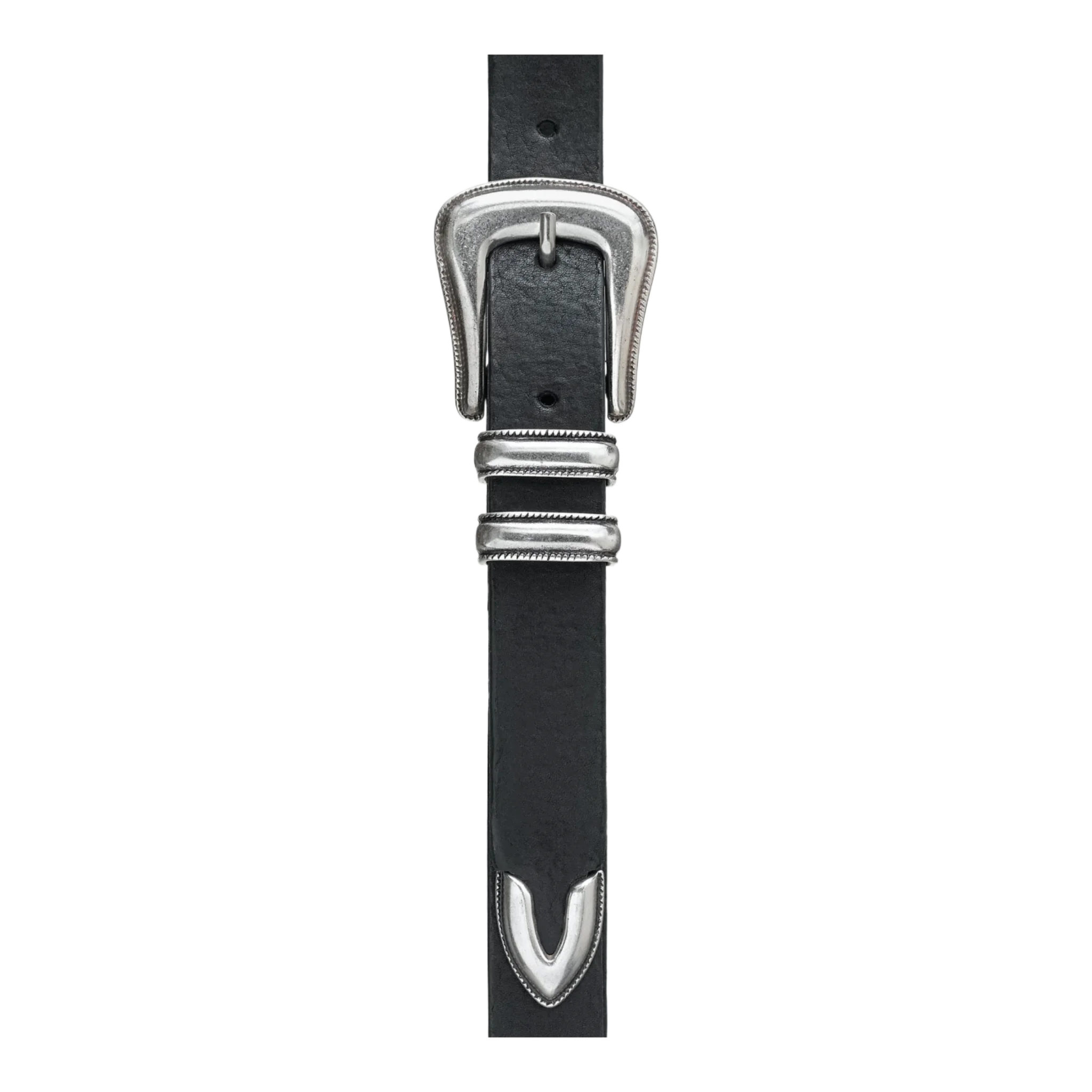 Western Silver Belt Black