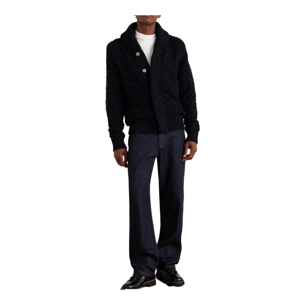 Epigon Shawl-Collar Virgin Wool Cardigan