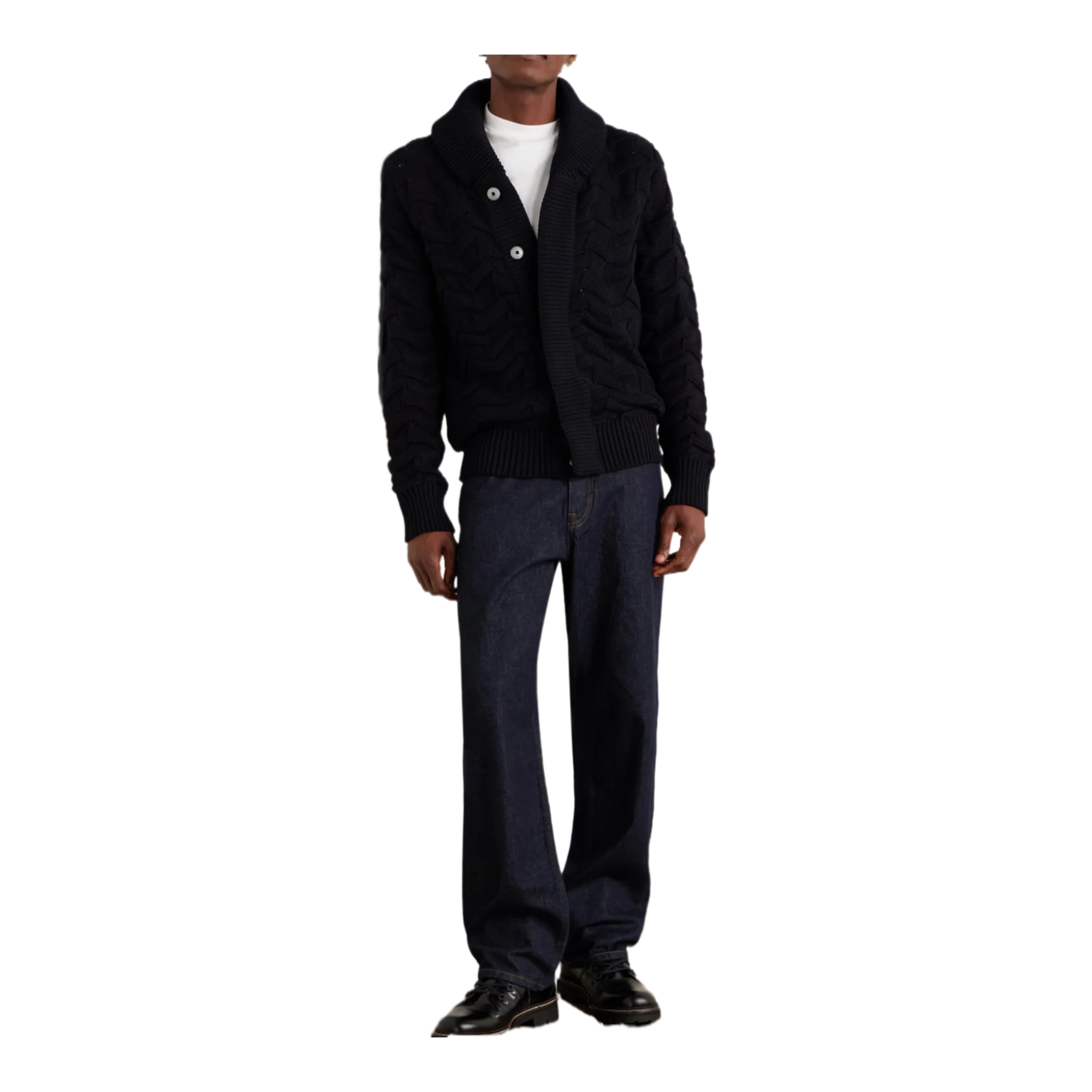 Epigon Shawl-Collar Virgin Wool Cardigan