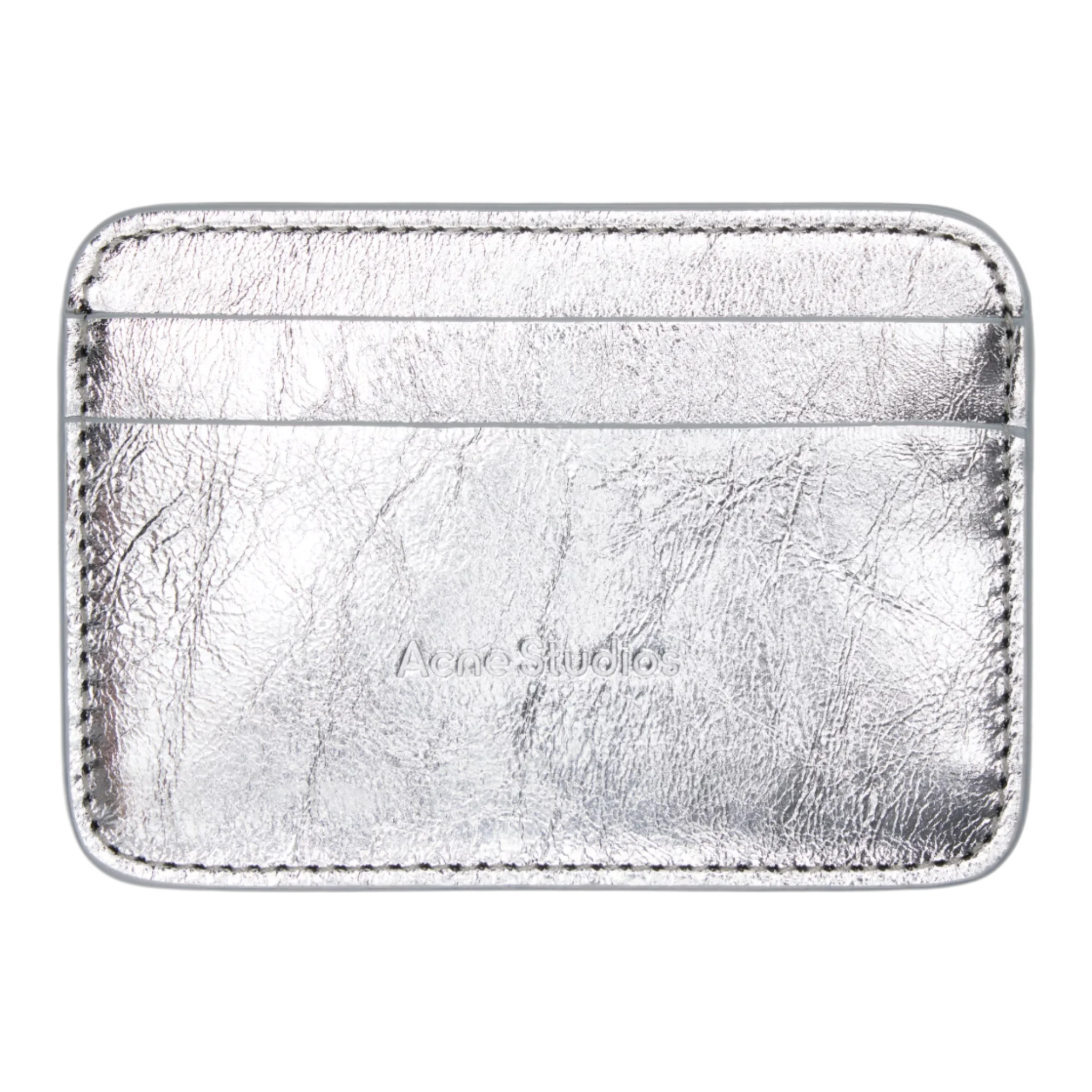 Silver Embossed-Logo Card Holder