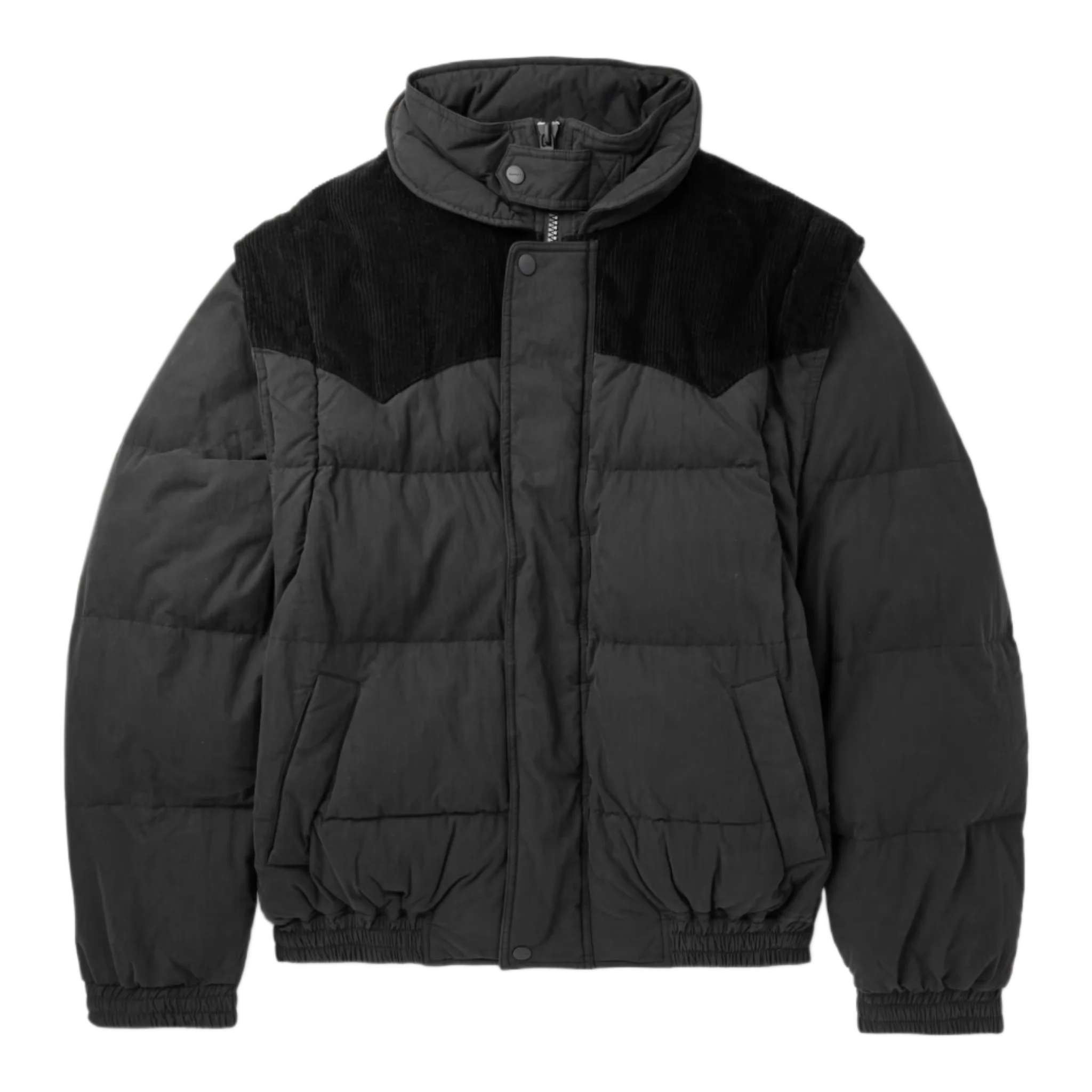Corduroy-Trimmed Padded Quilted Cotton-Blend Shell Jacket