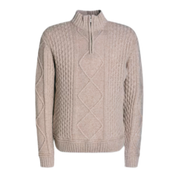 Geilo cable-knit merino wool and cashmere-blend half-zip sweater