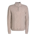 Geilo cable-knit merino wool and cashmere-blend half-zip sweater