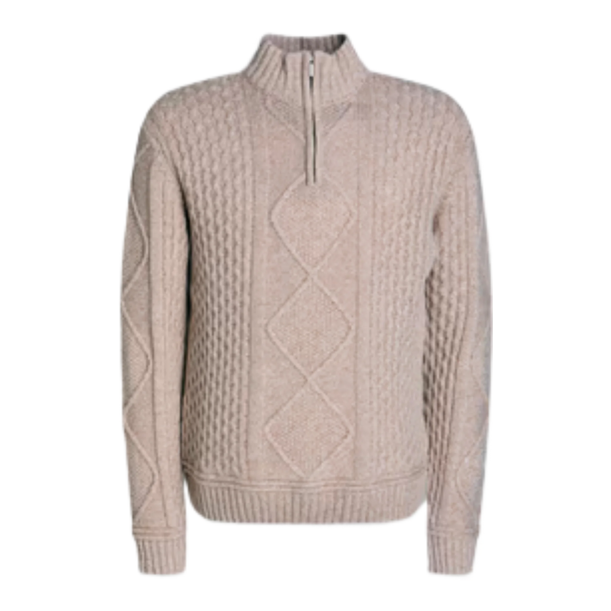 Geilo cable-knit merino wool and cashmere-blend half-zip sweater