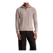 Geilo cable-knit merino wool and cashmere-blend half-zip sweater