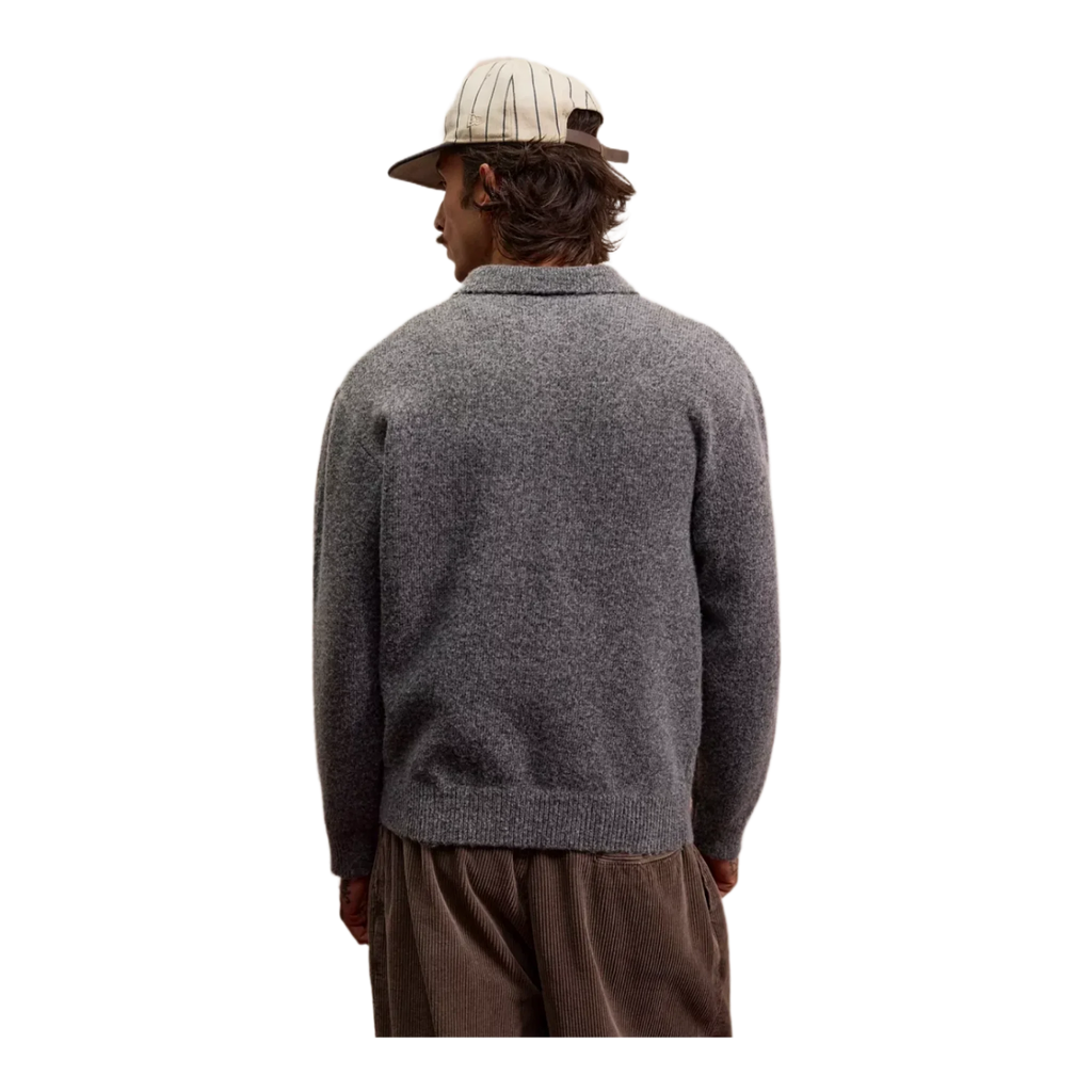 Charcoal Marl Polo Jumper