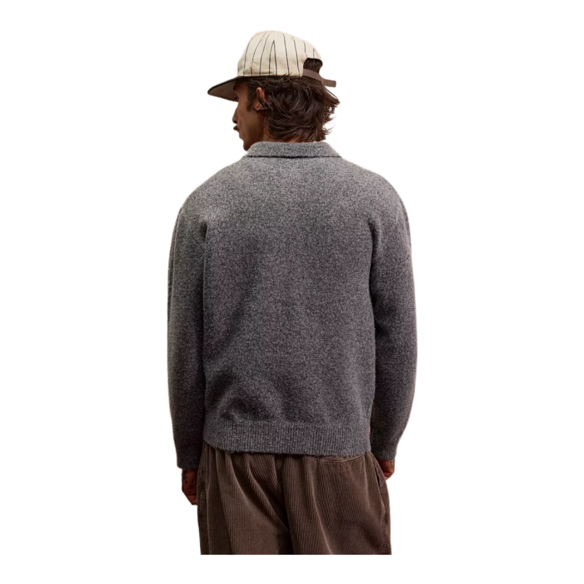 Charcoal Marl Polo Jumper
