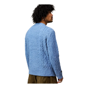 Fluffy Blue Cable Knit Jumper