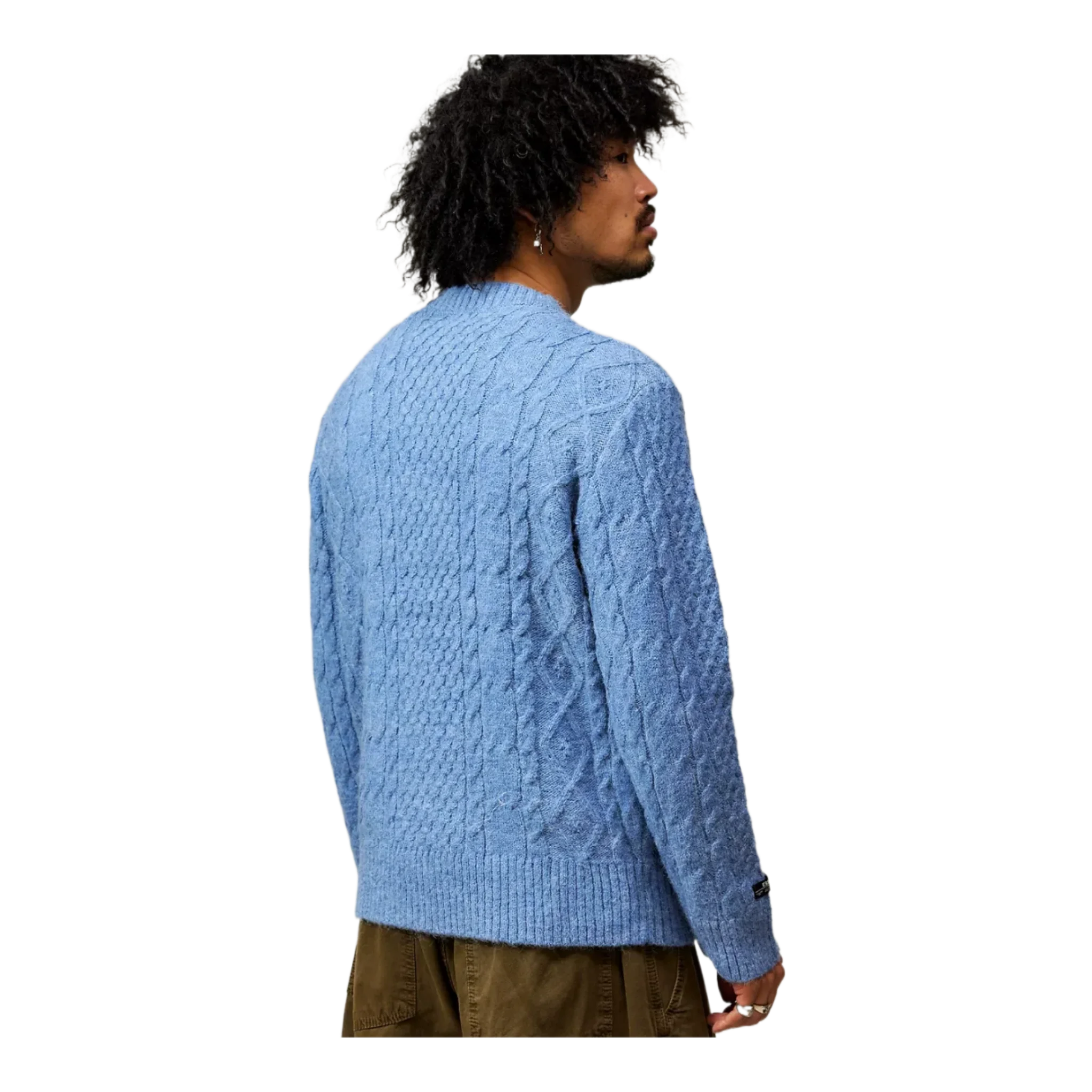 Fluffy Blue Cable Knit Jumper
