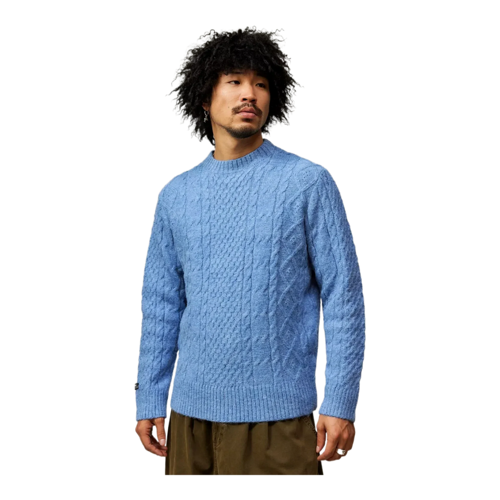 Fluffy Blue Cable Knit Jumper