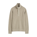 RIBBED WOOL HALF-ZIP JUMPER